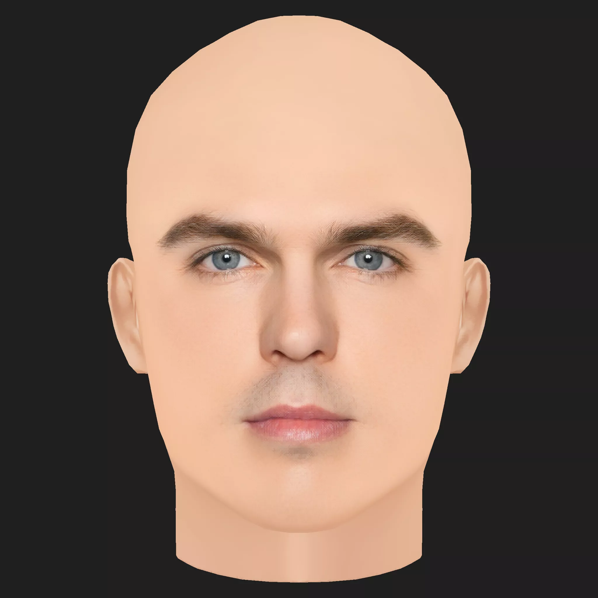Low Poly Nicholas Hoult Head Low-poly 3D model