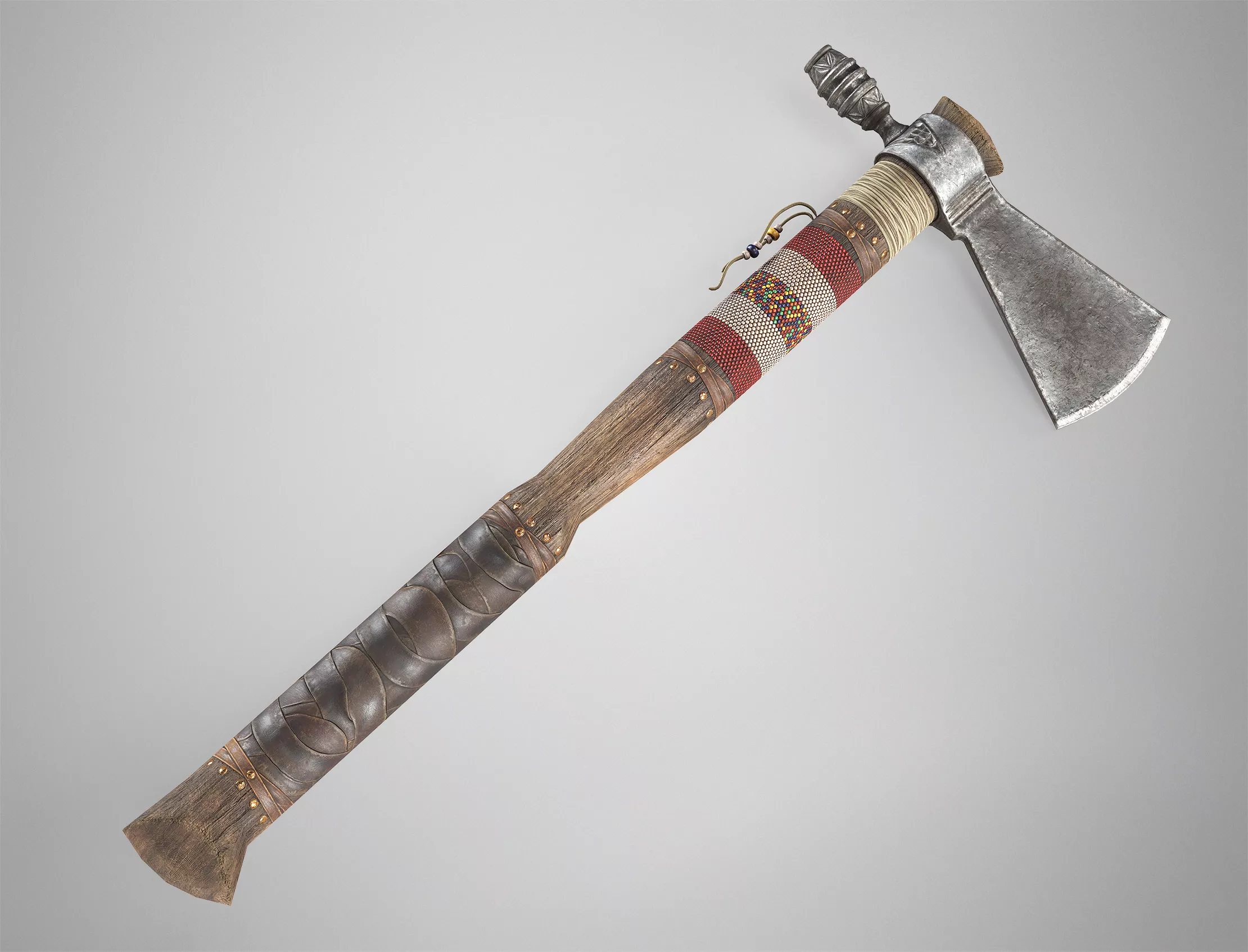 Ancient Throwing Tomahawk - Native American Axe AAA Gameready Low-poly 3D model