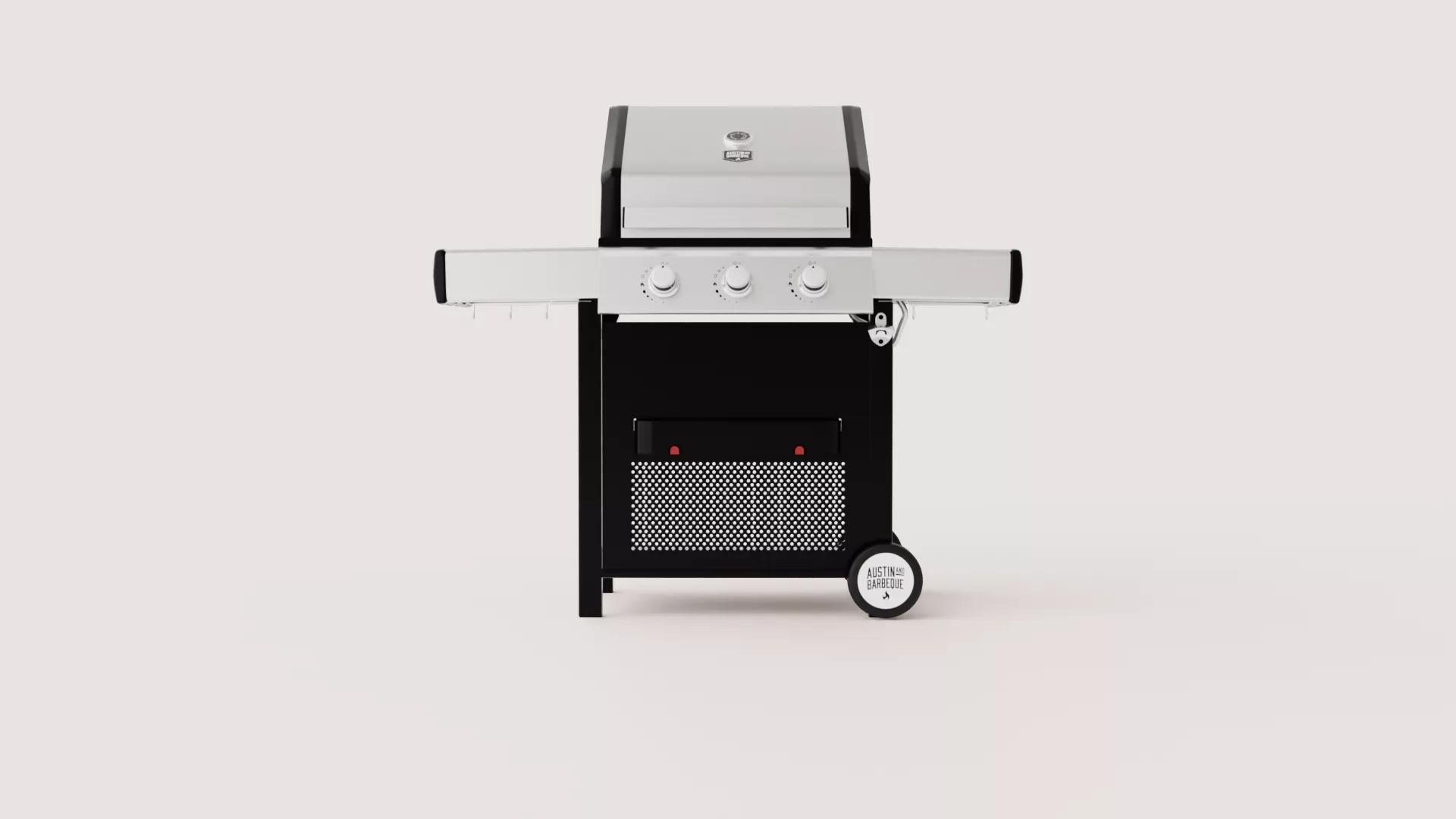 Modern Stainless Steel Freestanding Gas Barbecue Grill Low-poly 3D model