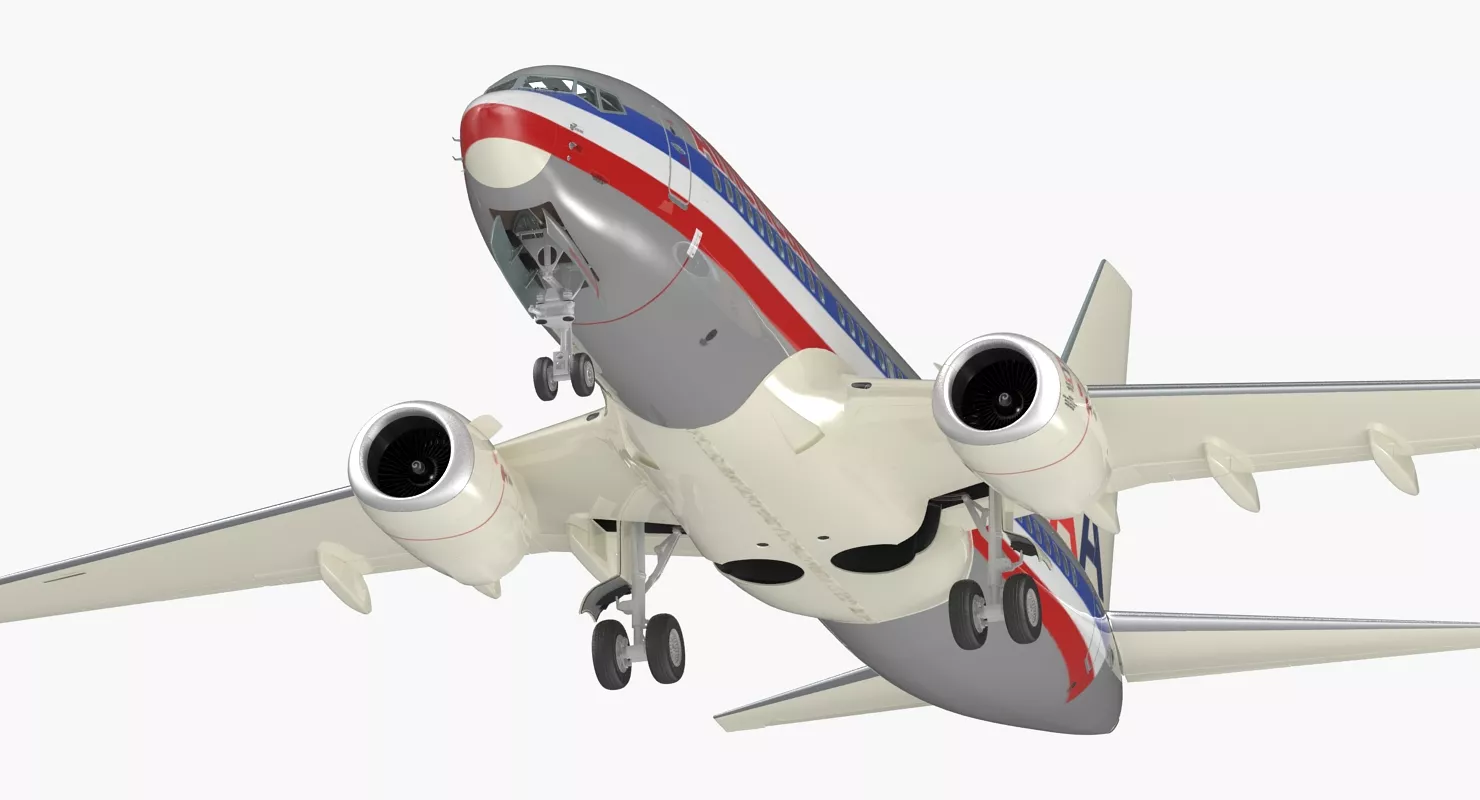 Boeing 737 700 with Interior American Airlines 3D model