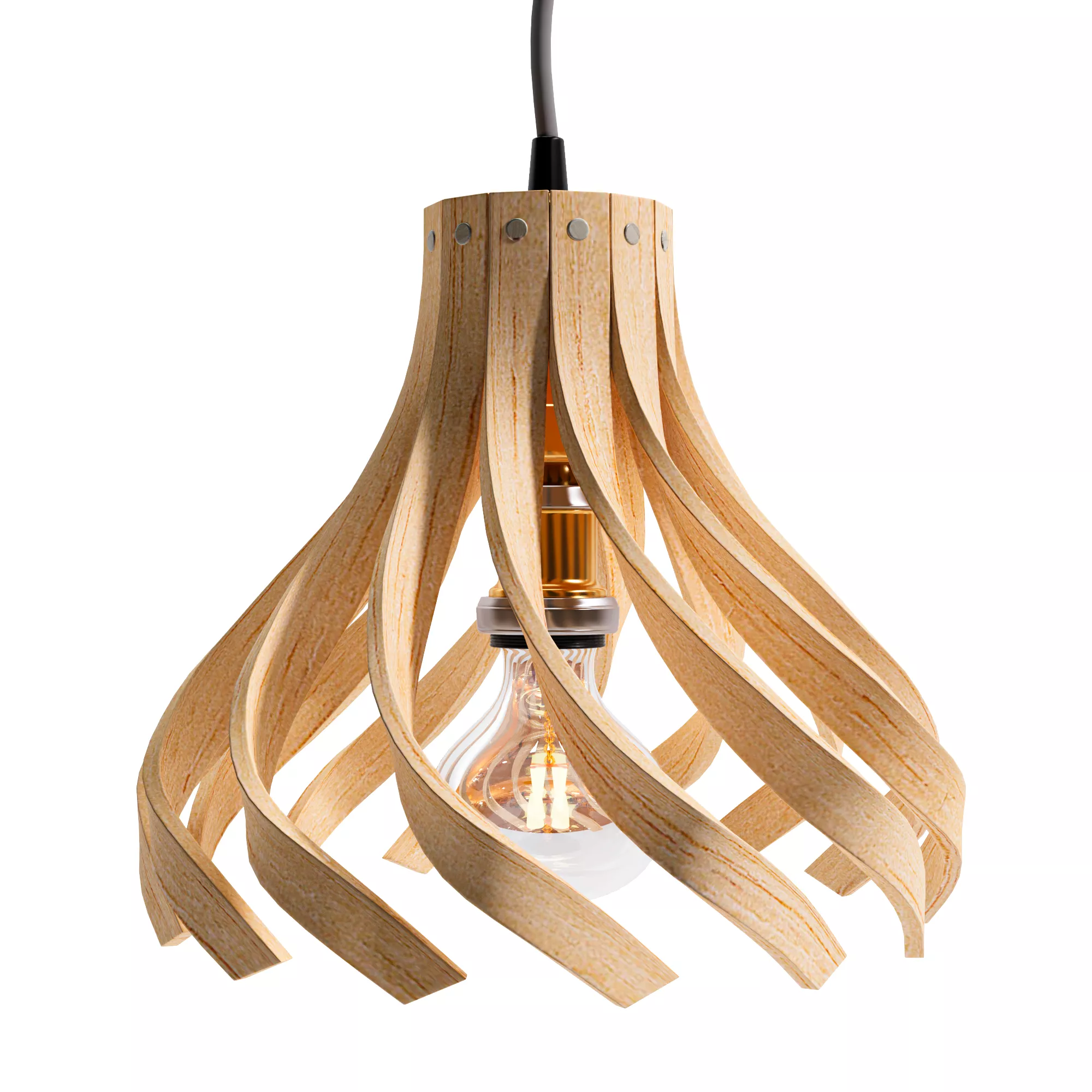 Decorative Vintage Light Bulb with Spiral Filament Low-poly 3D model