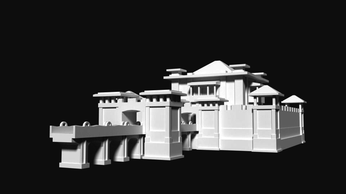 Castle 3D Model for game  3D print model