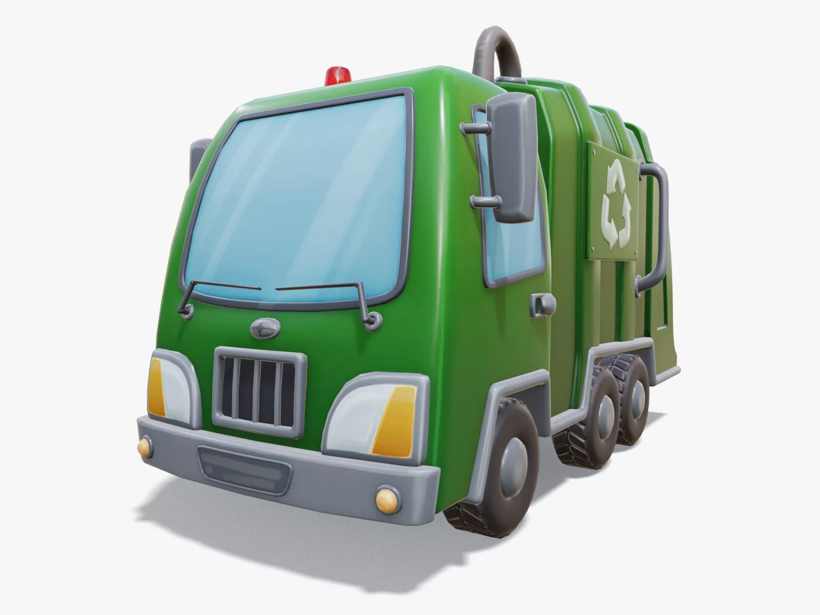 Stylized Garbage Truck Rigged Low-poly 3D model