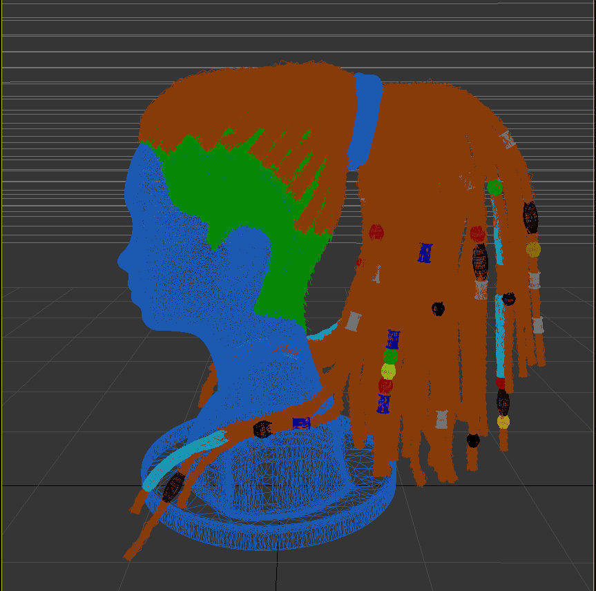 Dreadlocks for production render in Vray editable 3D model_12