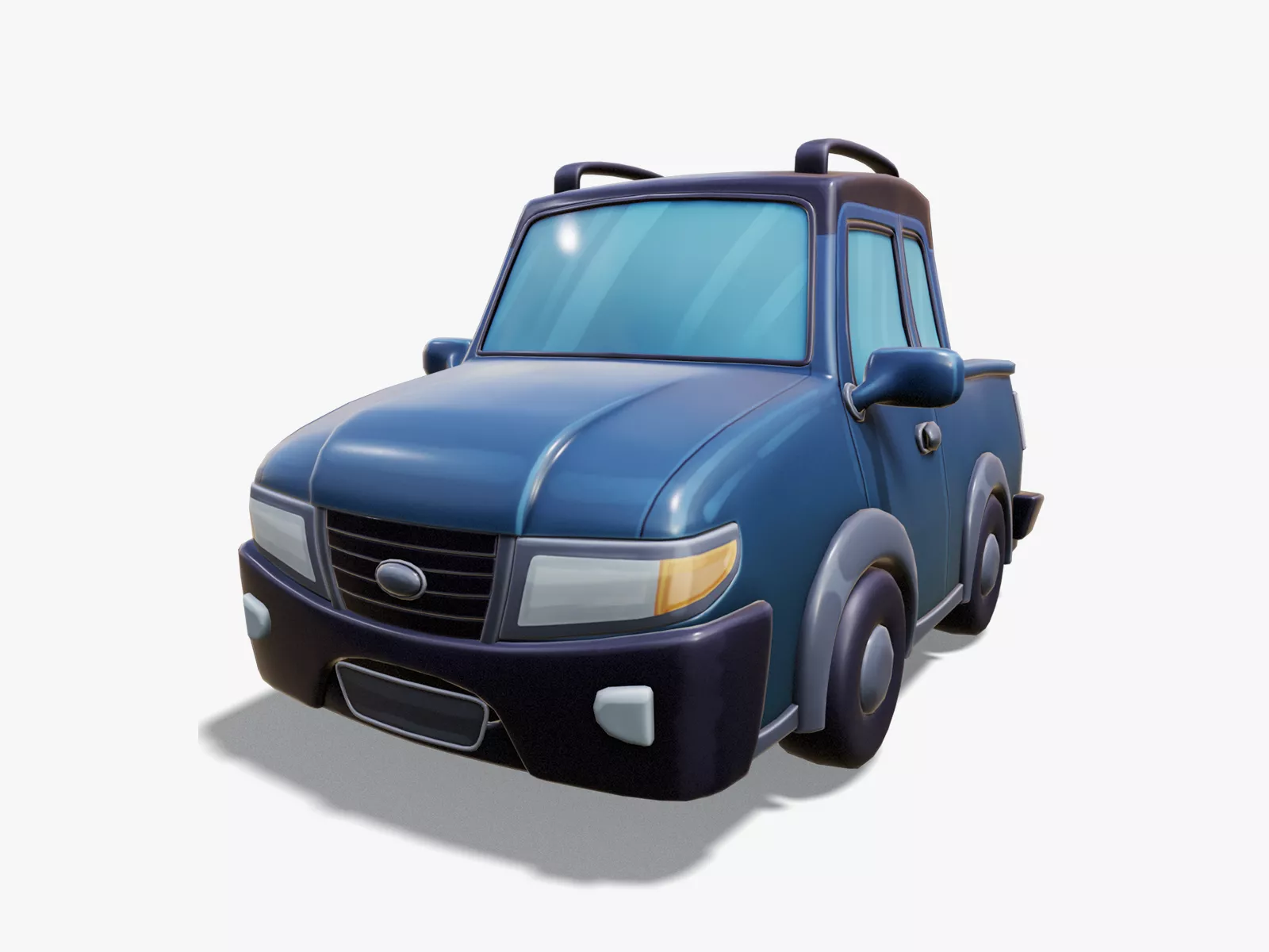 Stylized Pickup Rigged Low-poly 3D model