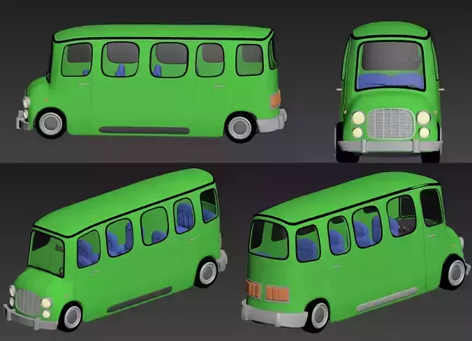 van model pixar stile Low-poly 3D model