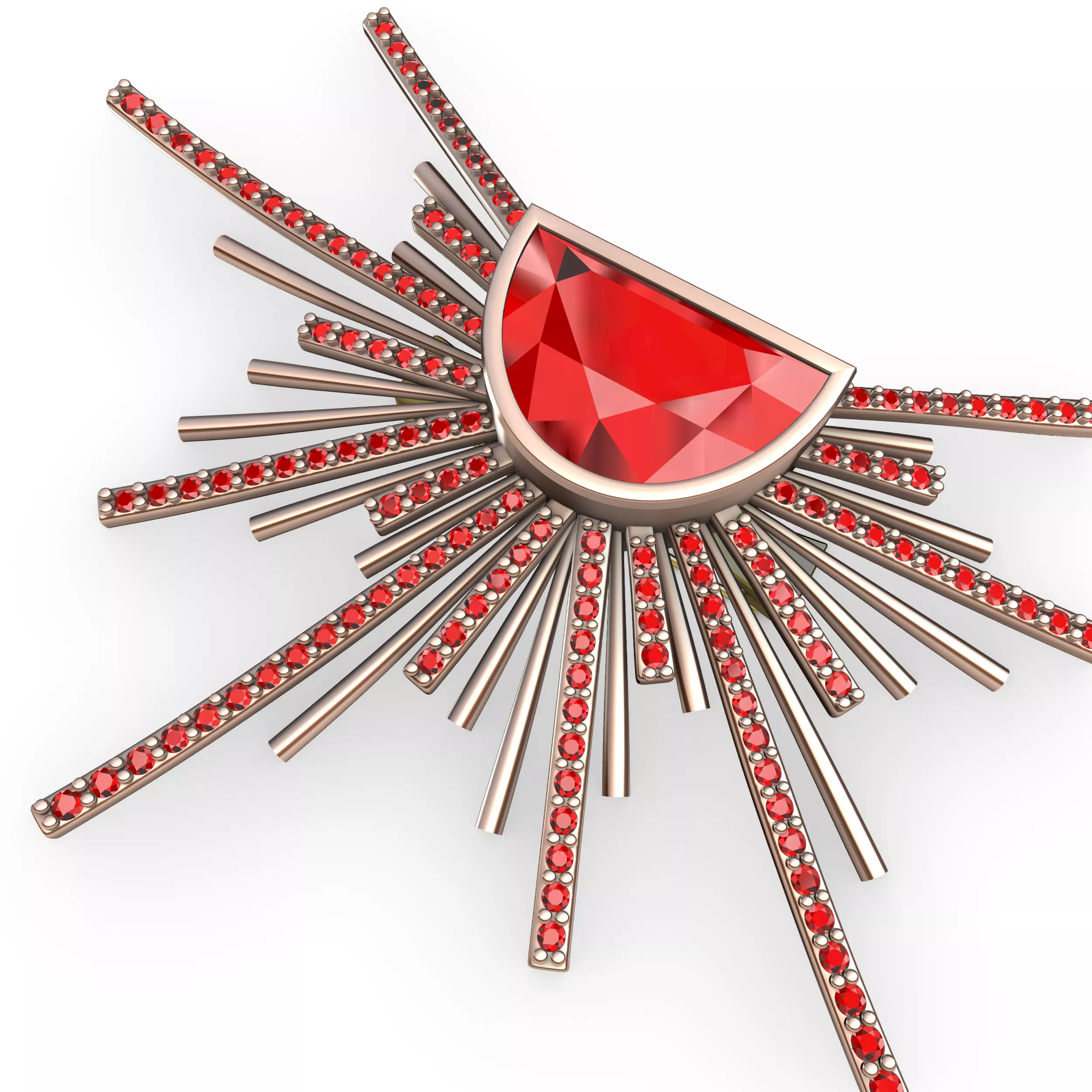 Half Rays Pendant bROOCH 3D print model