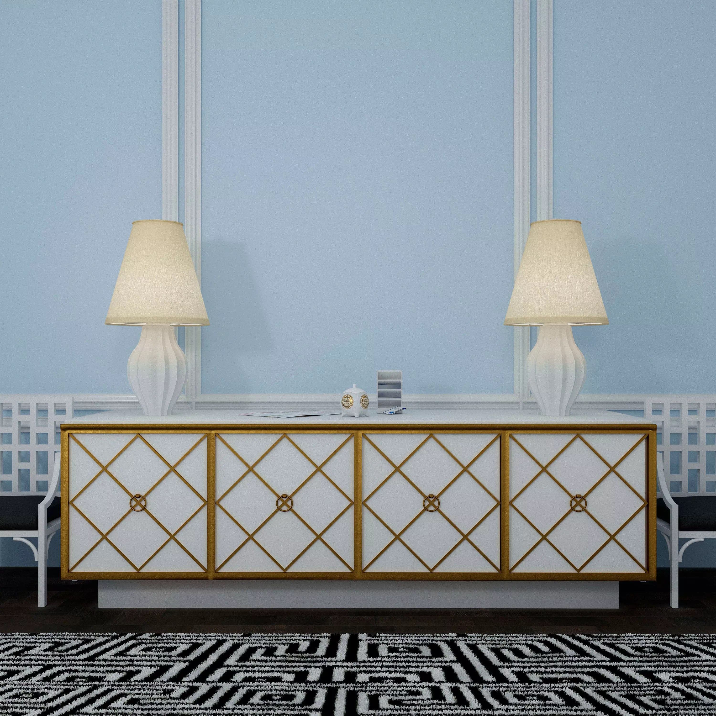 Decorative set Modern 3D model_0