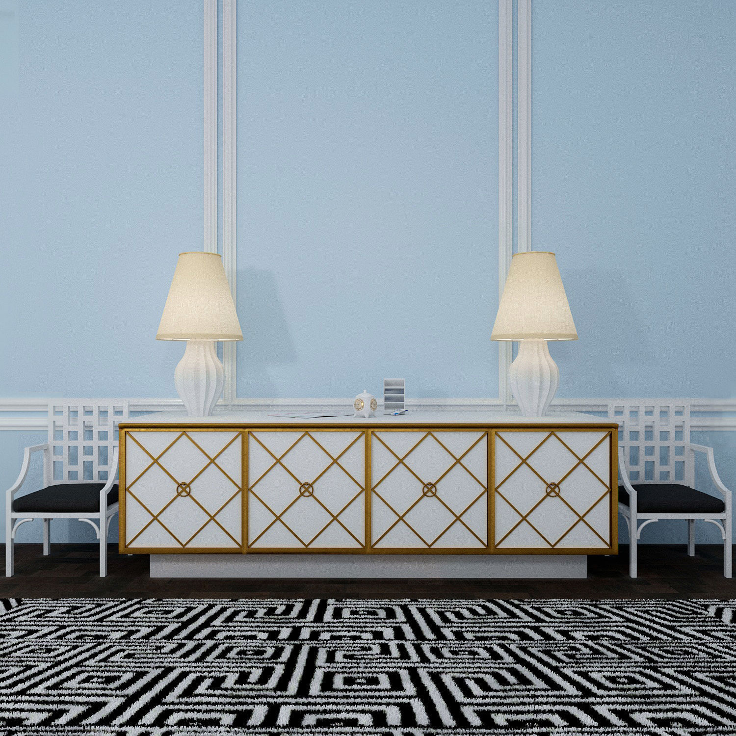 Decorative set Modern 3D model_1