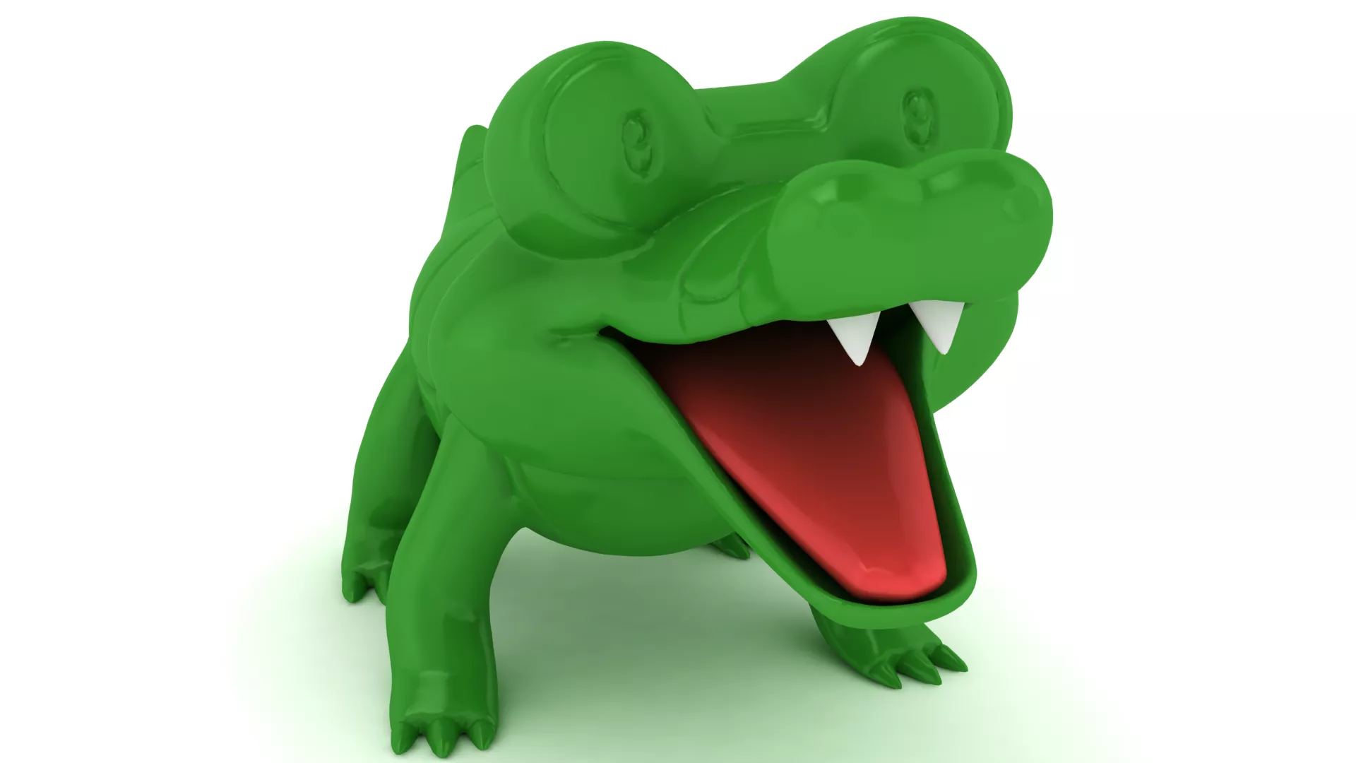 Two Cute Green Crocodile Characters 3D print model