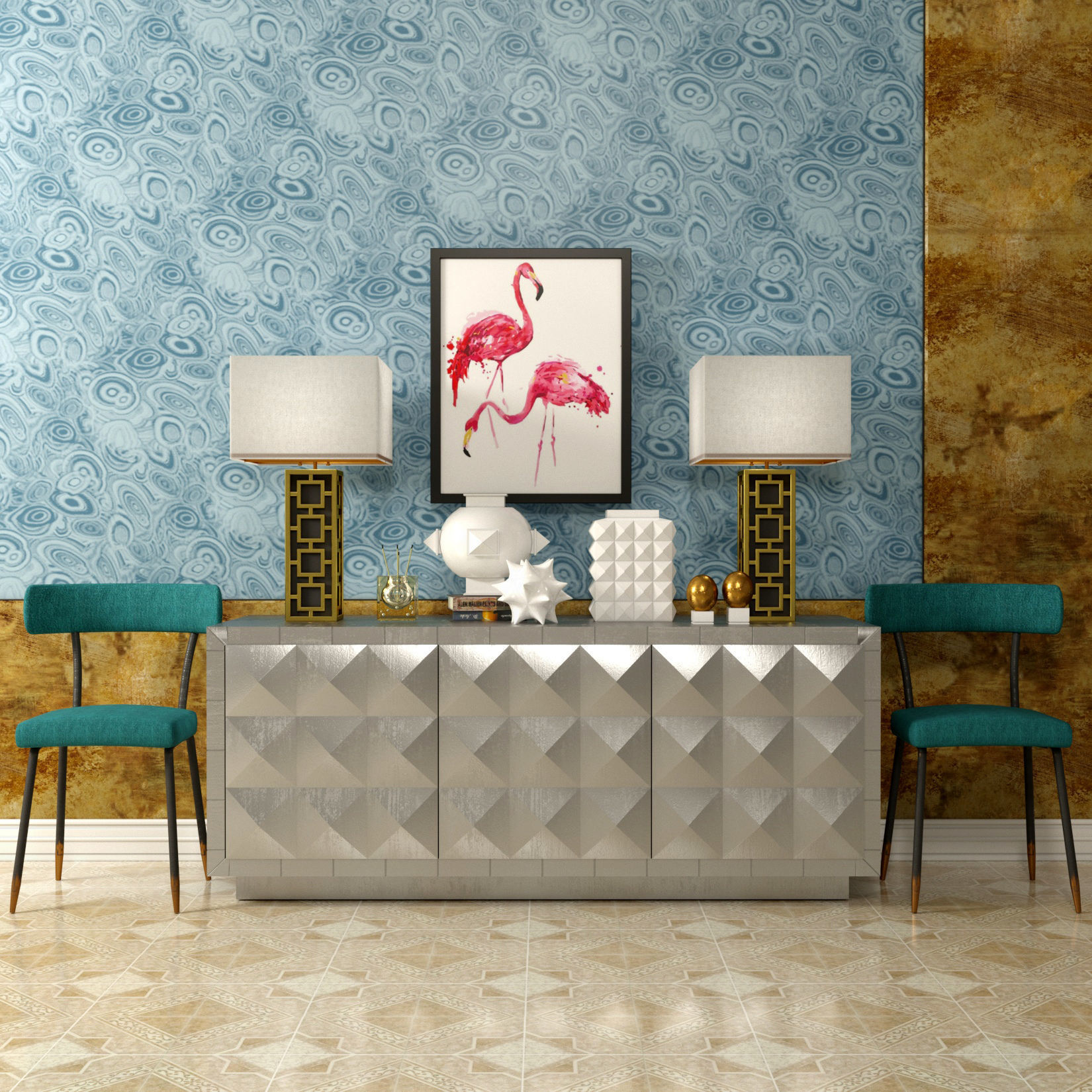 Decorative set Flight 3D model_1