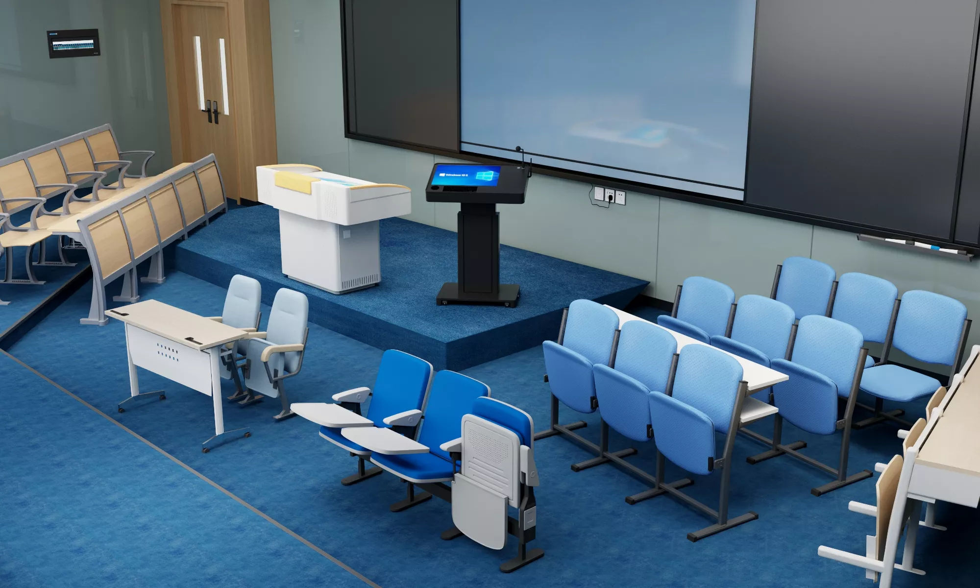 Smart Classroom Furniture Set 3D model