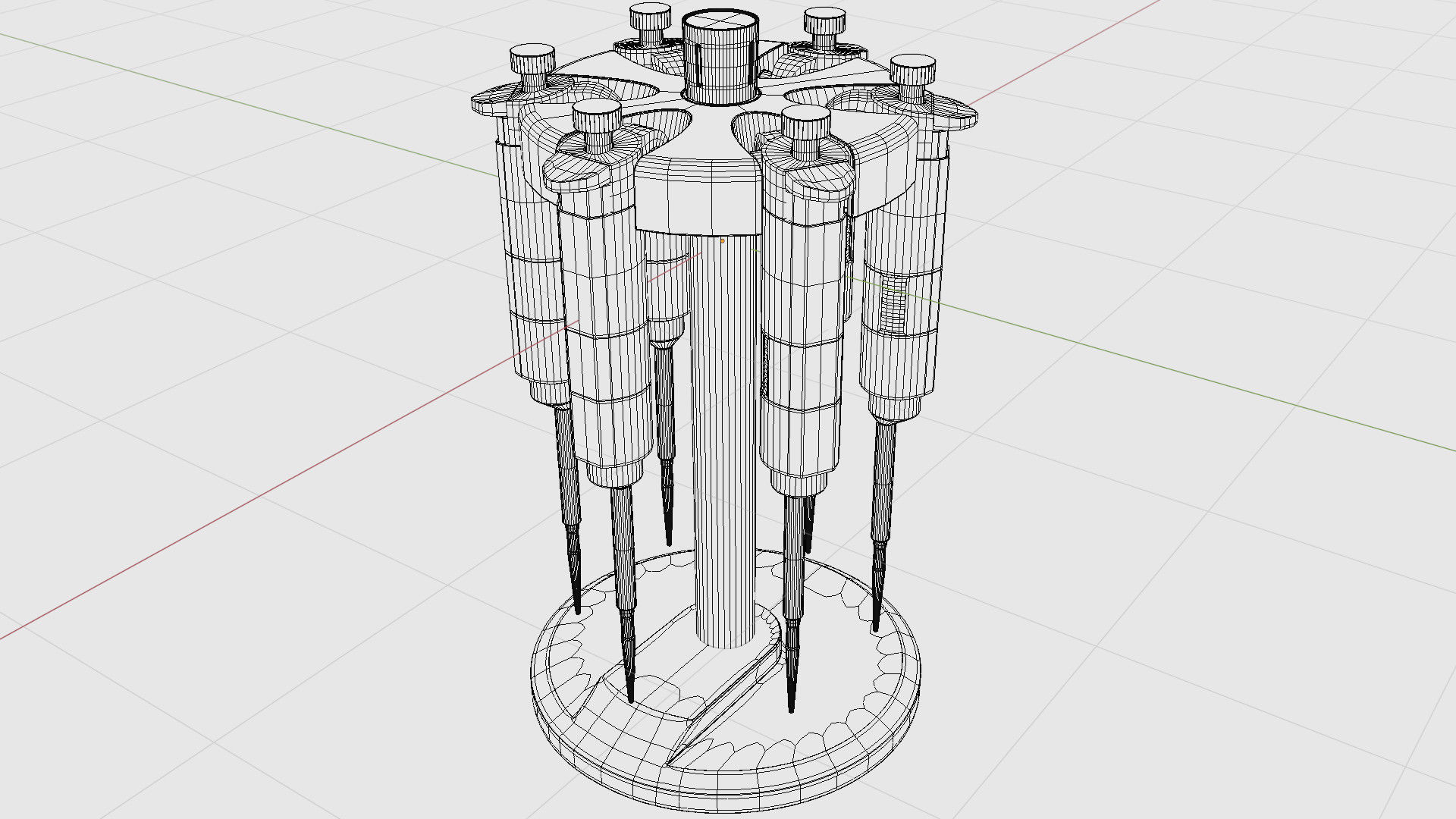 Medical Pipette Stand 3D model_4