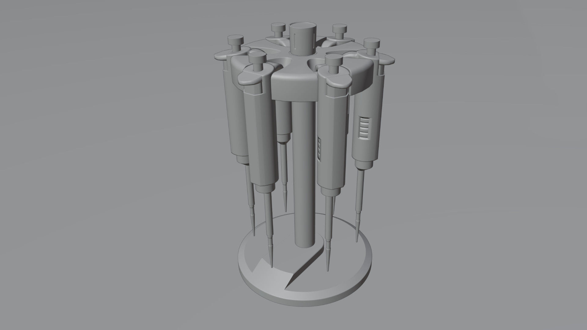 Medical Pipette Stand 3D model_5