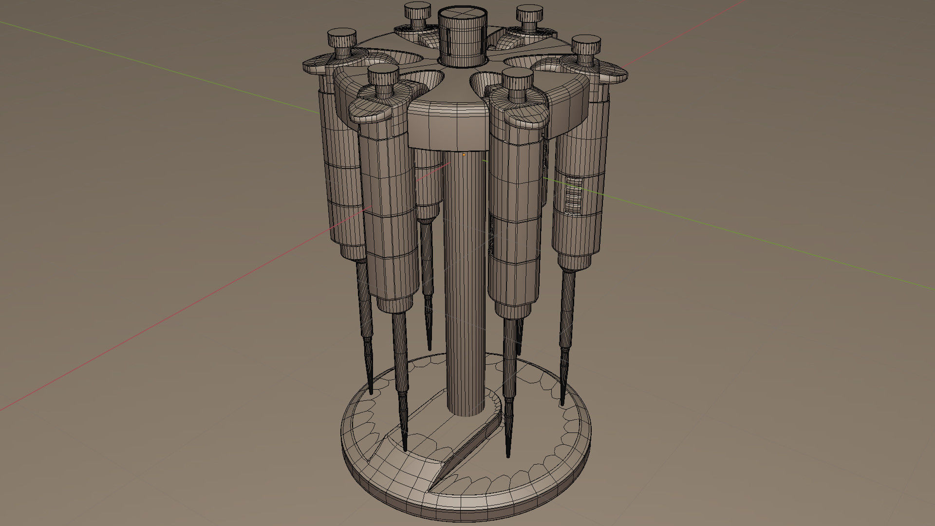 Medical Pipette Stand 3D model_3