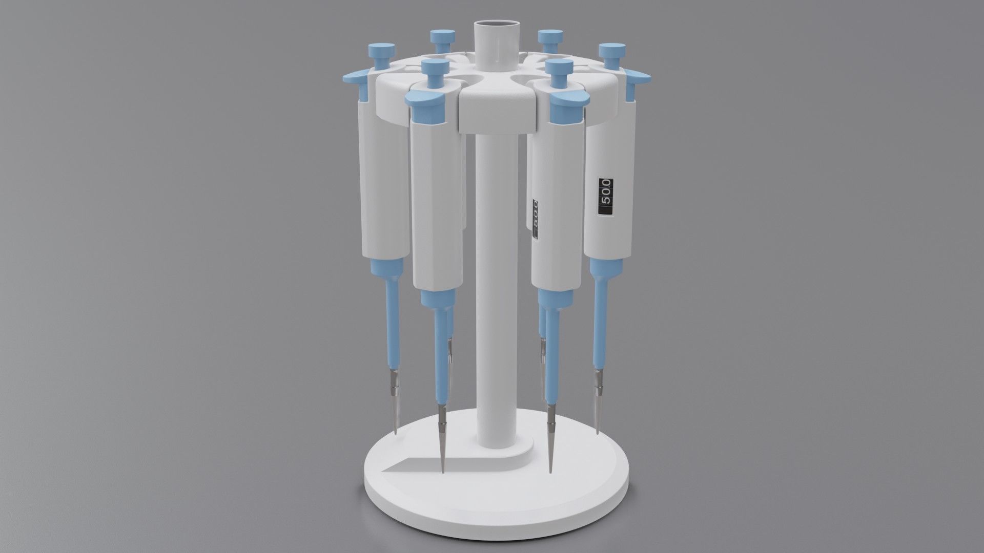 Medical Pipette Stand 3D model_6