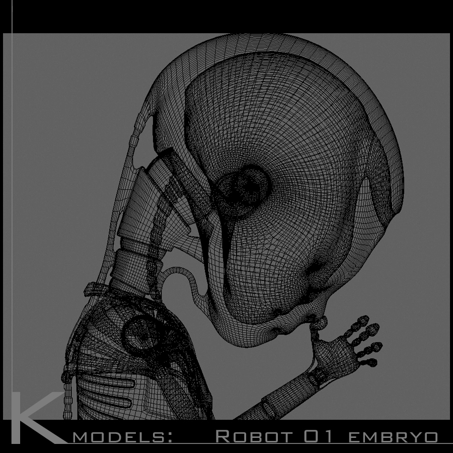 Robot 01 embryo 3D print model_6