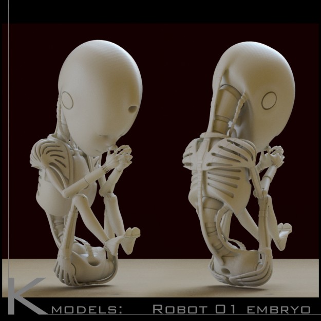 Robot 01 embryo 3D print model_5