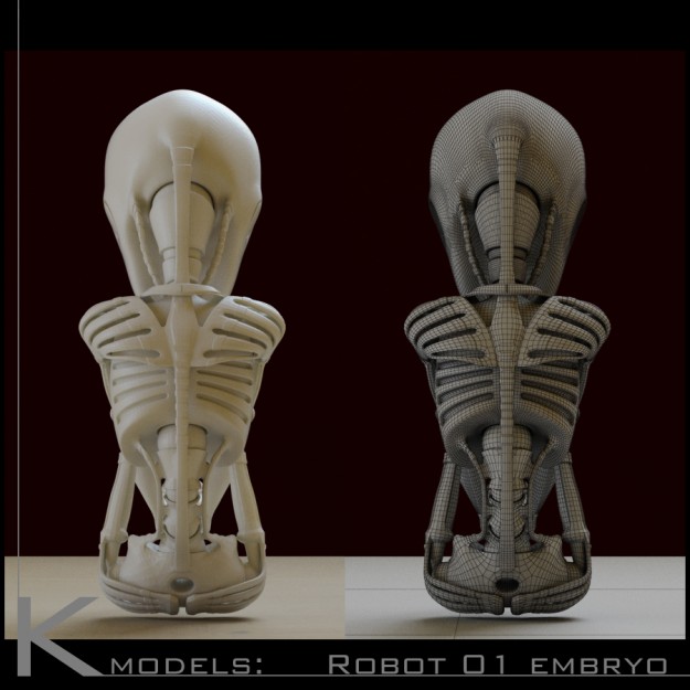 Robot 01 embryo 3D print model_4