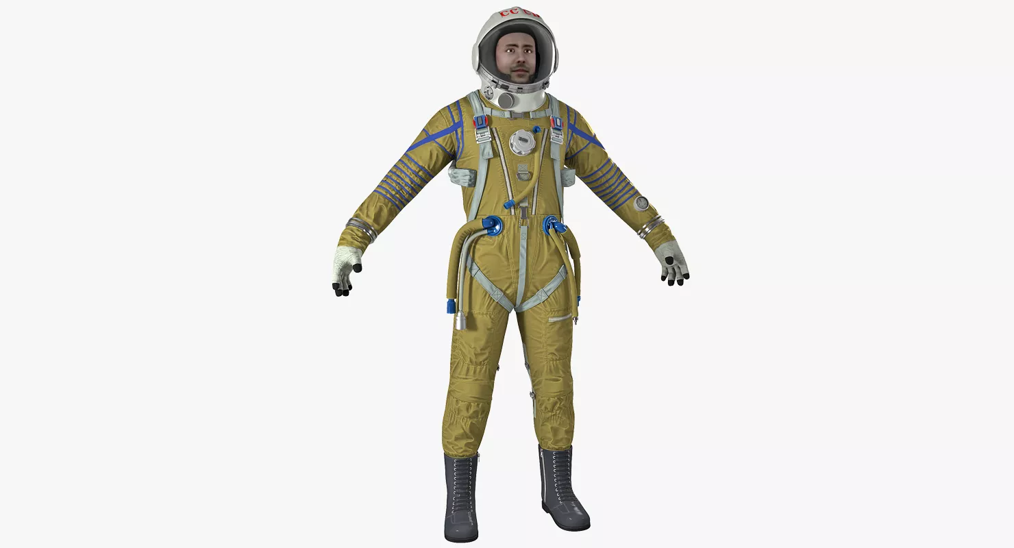USSR Astronaut Wearing Space Suit Strizh with SK 1 Helmet 3D model