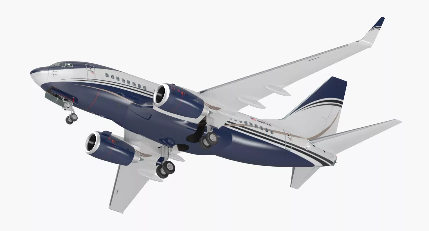 Boeing 737 600 with Interior Generic Rigged 3D model
