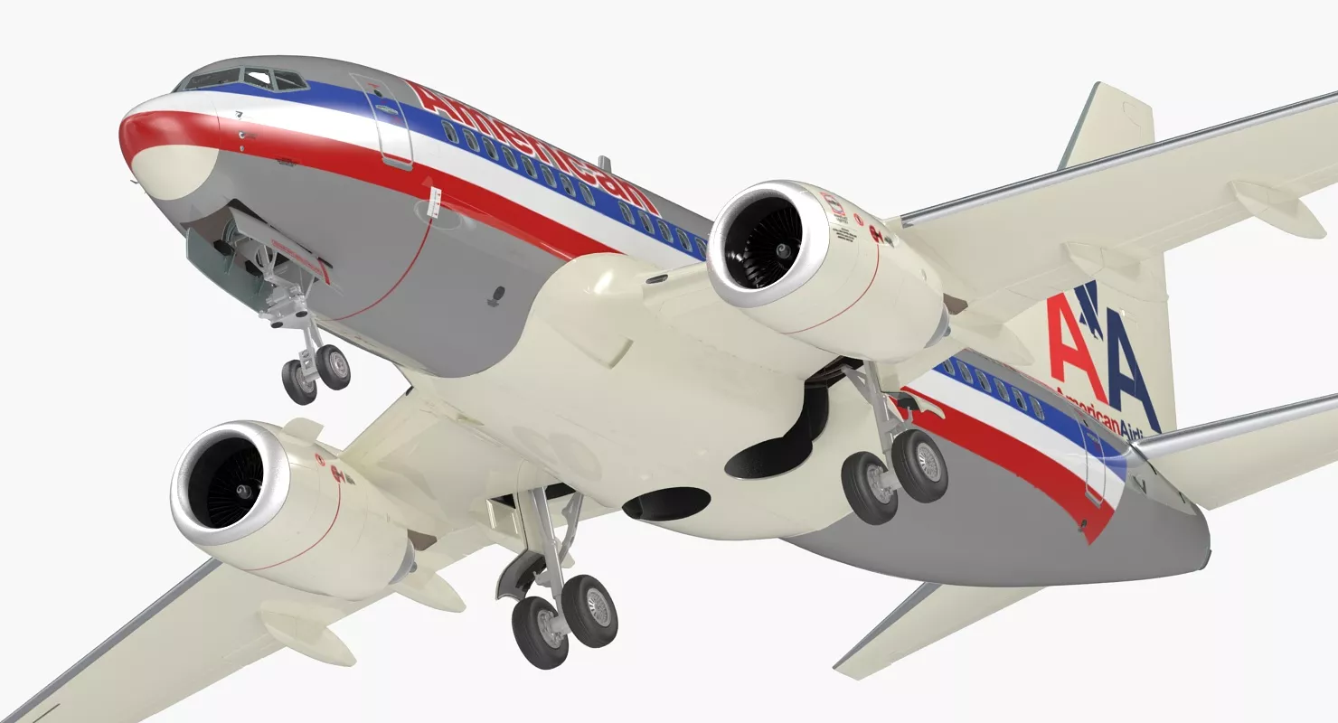 Boeing 737 600 with Interior American Airlines 3D model