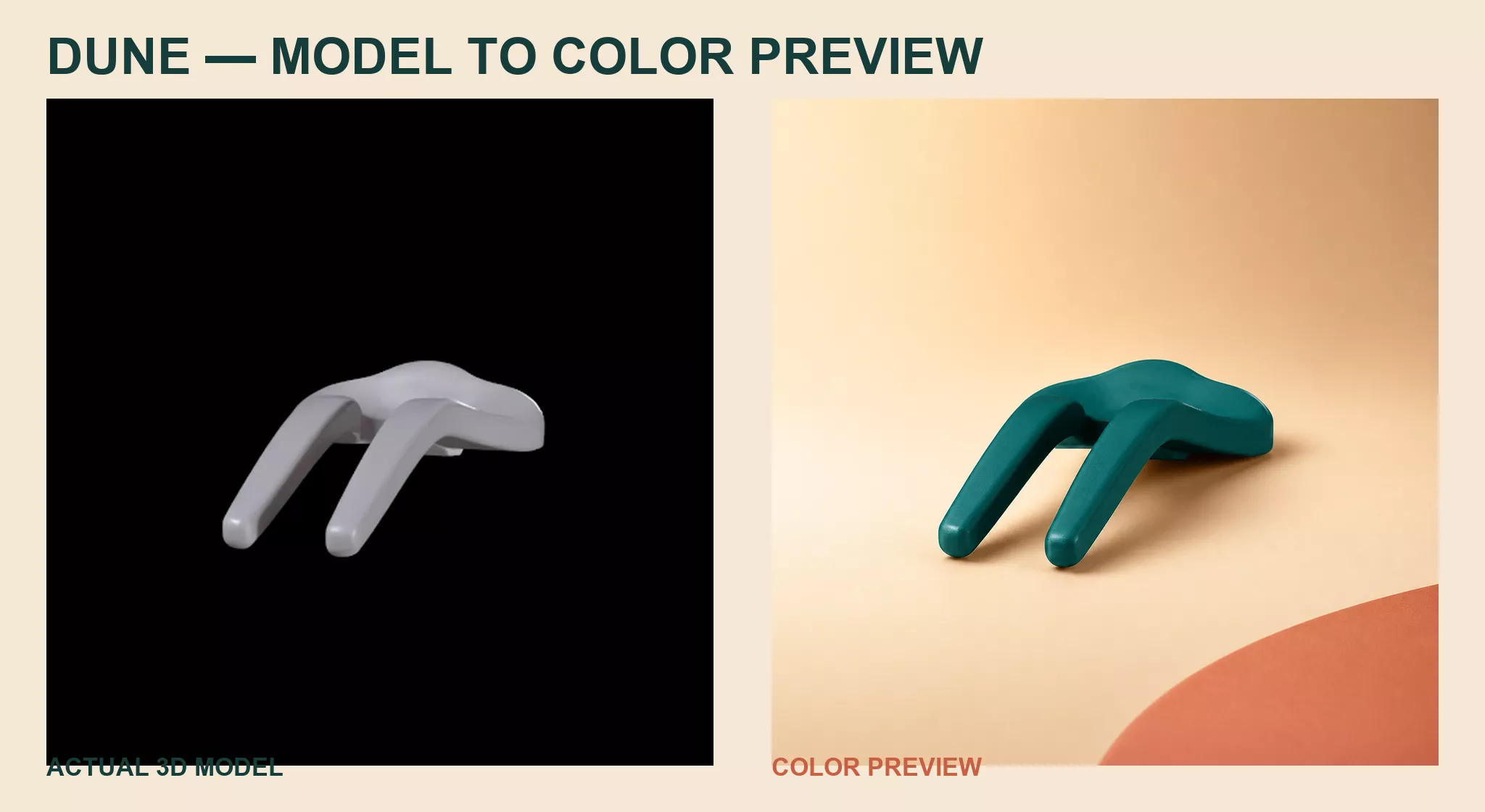 DUNE Two Prong Hair Fork Single Color 3D Print 3D print model