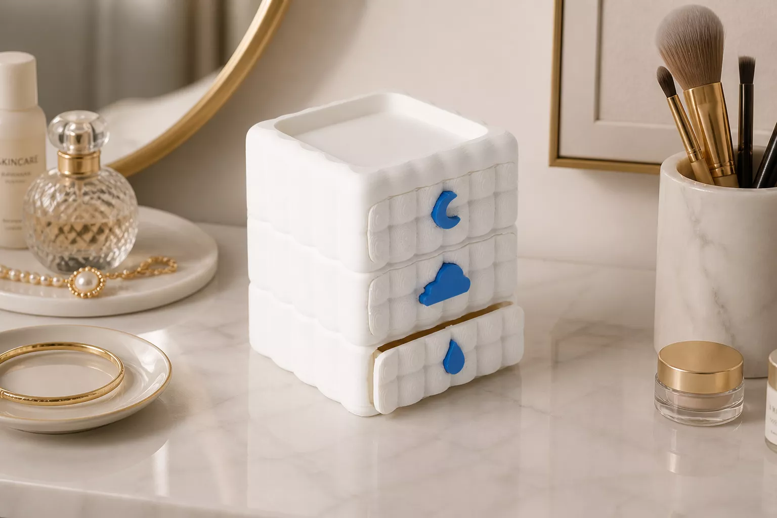 Cloud Drawer Organizer - Mini Desktop Storage Free 3D print model