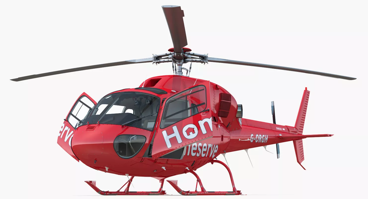 Homeserve Helicopter Eurocopter AS 355N Rigged 3D model