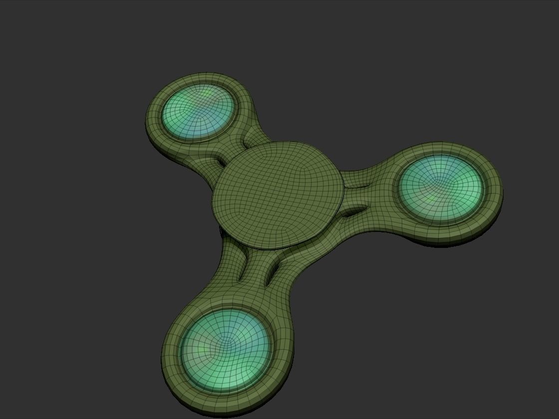 Fidget Spinner Low-poly 3D model_3