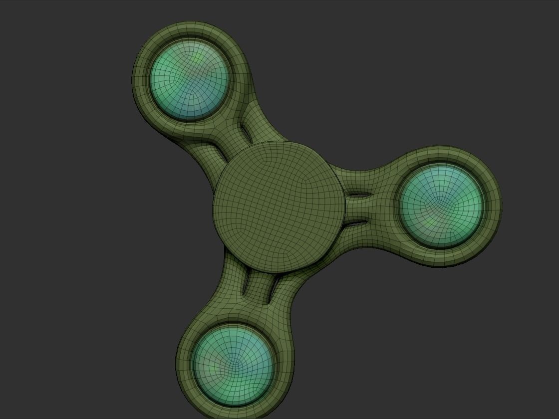 Fidget Spinner Low-poly 3D model_4