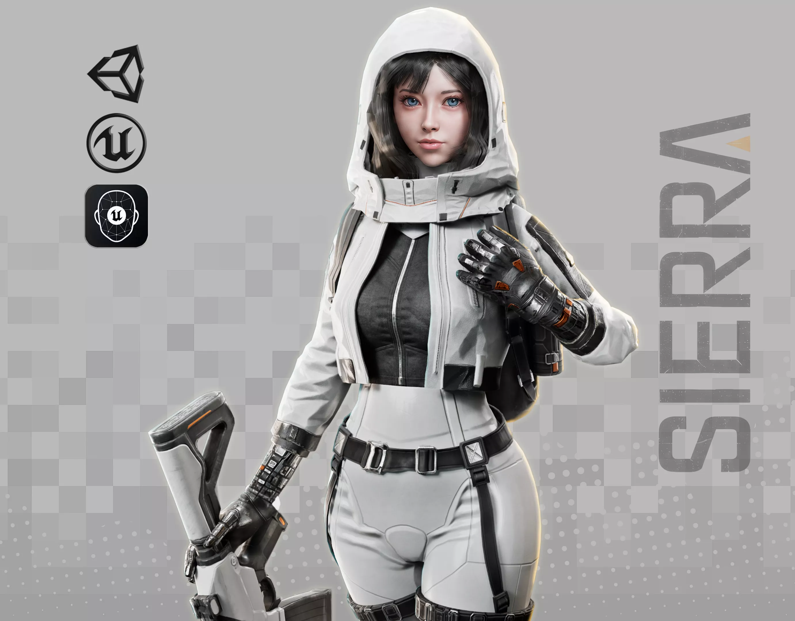 Sierra - Game Ready Female Character Low-poly 3D model