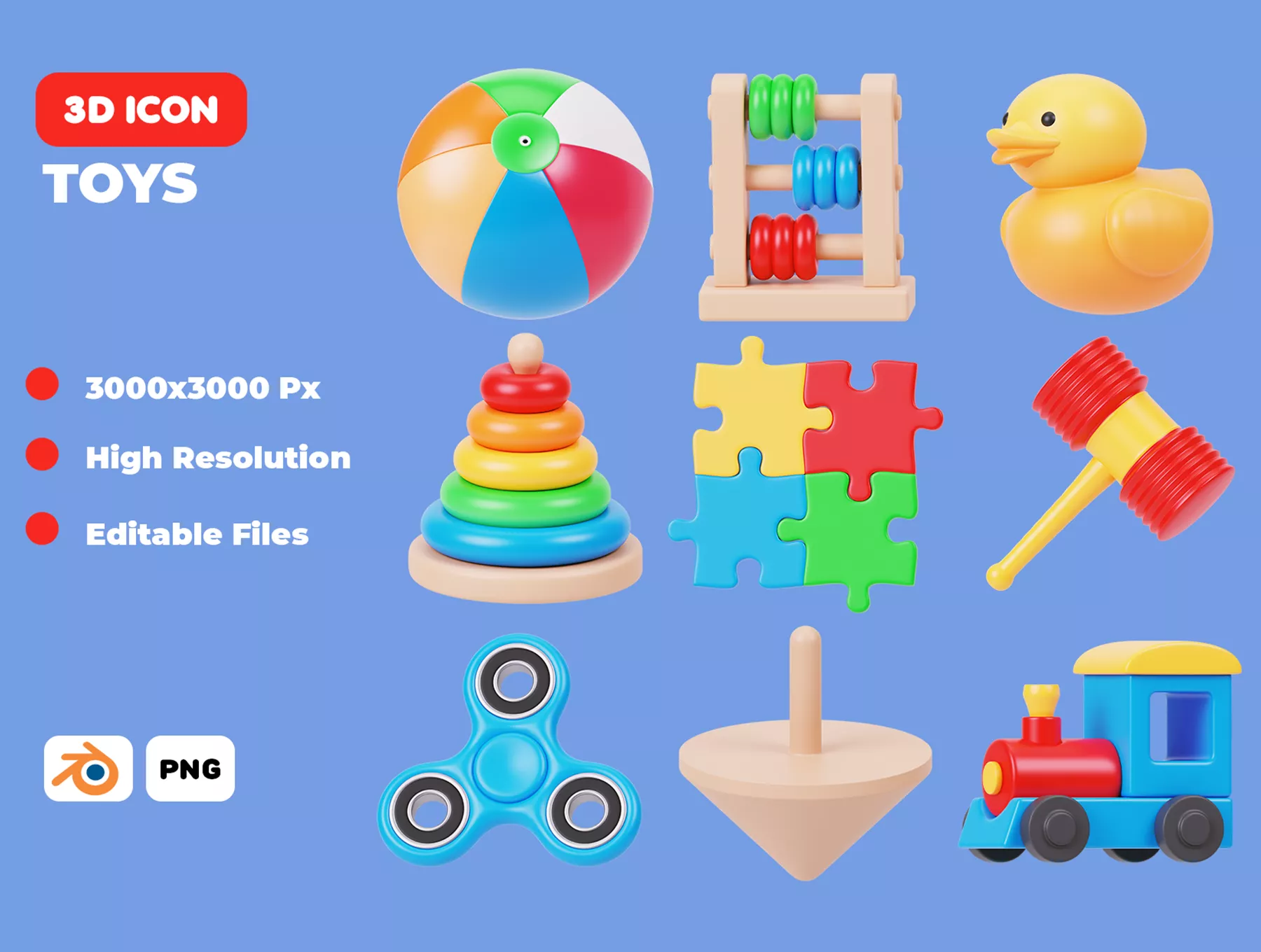 Toys 3D Icon Pack 3D model