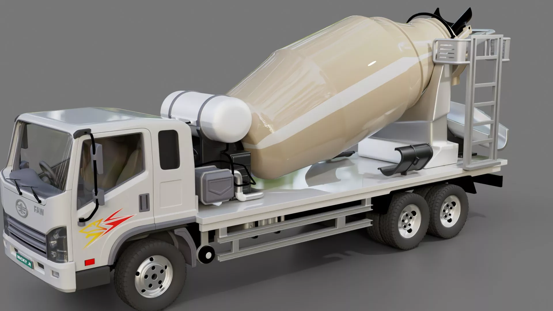 Faw Tiger V Concrete Truck 2015 3D model