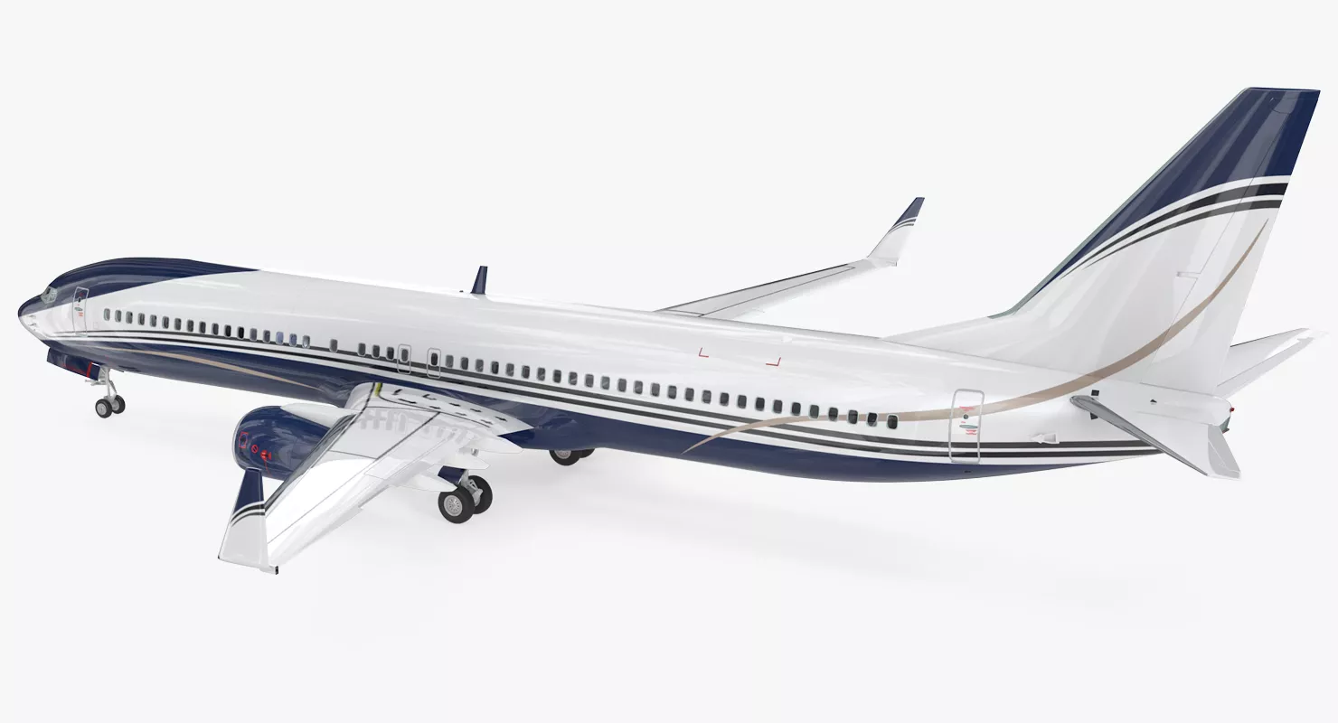 Boeing 737 900 with Interior Generic Rigged 3D model