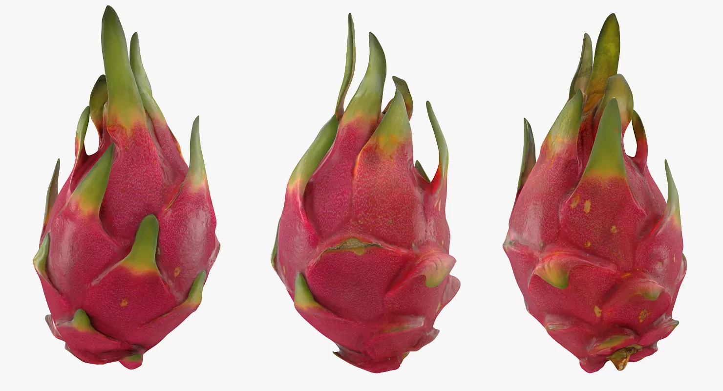 Whole Red Dragon Fruit 3D model