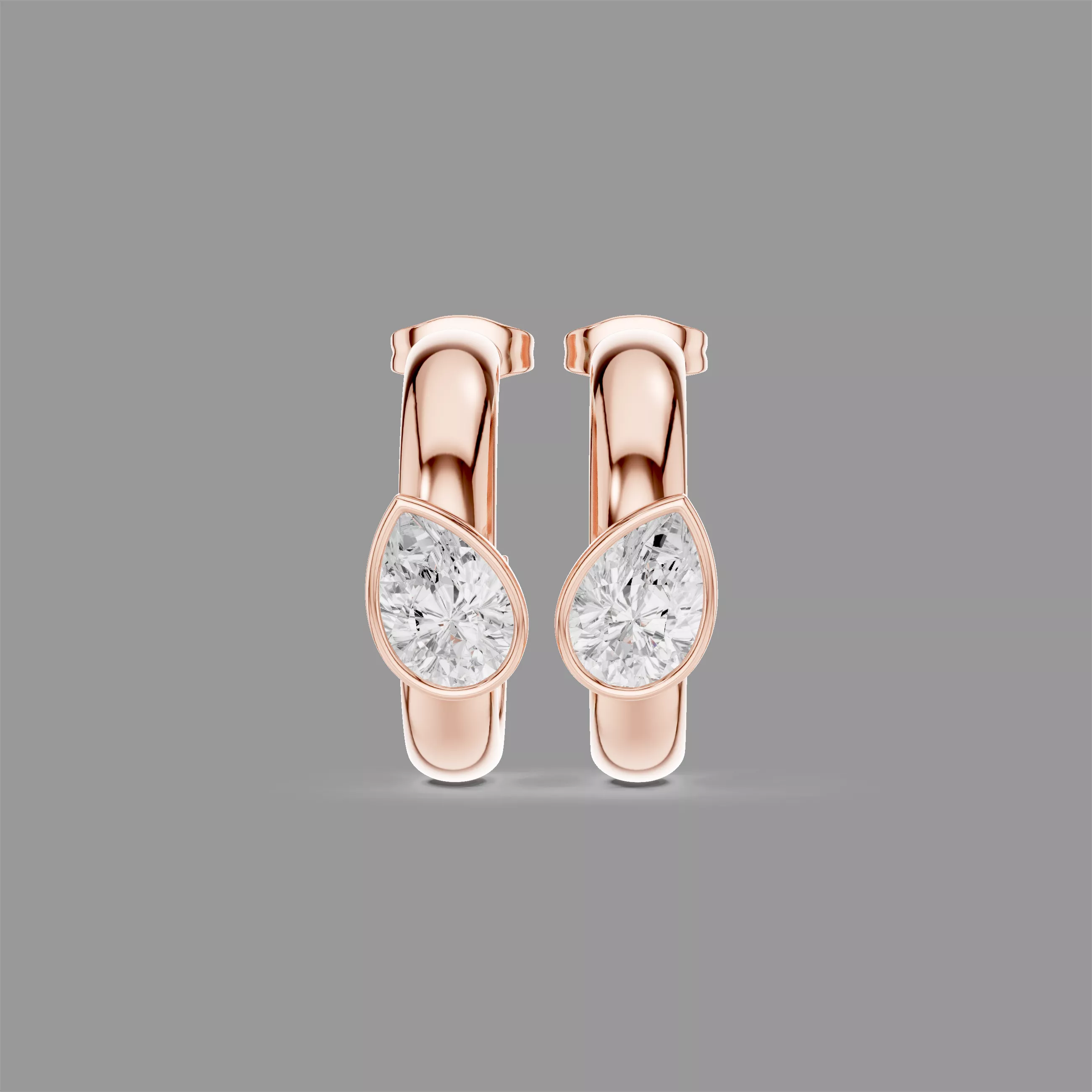 Diamond Hoops Earrings 3D print model