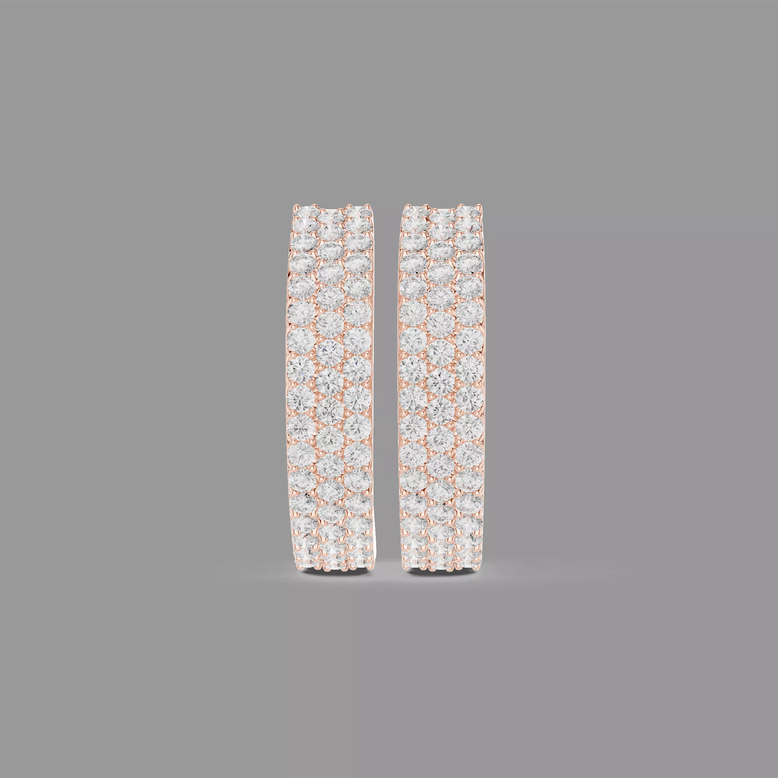 Diamond Hoops Earrings 3D print model