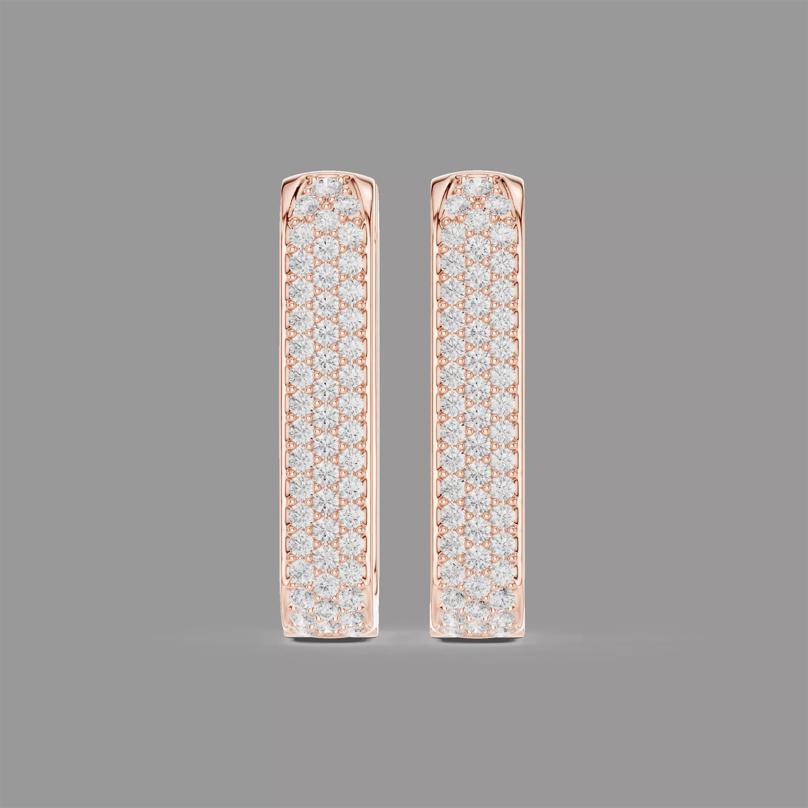 Diamond Hoops Earrings 3D print model