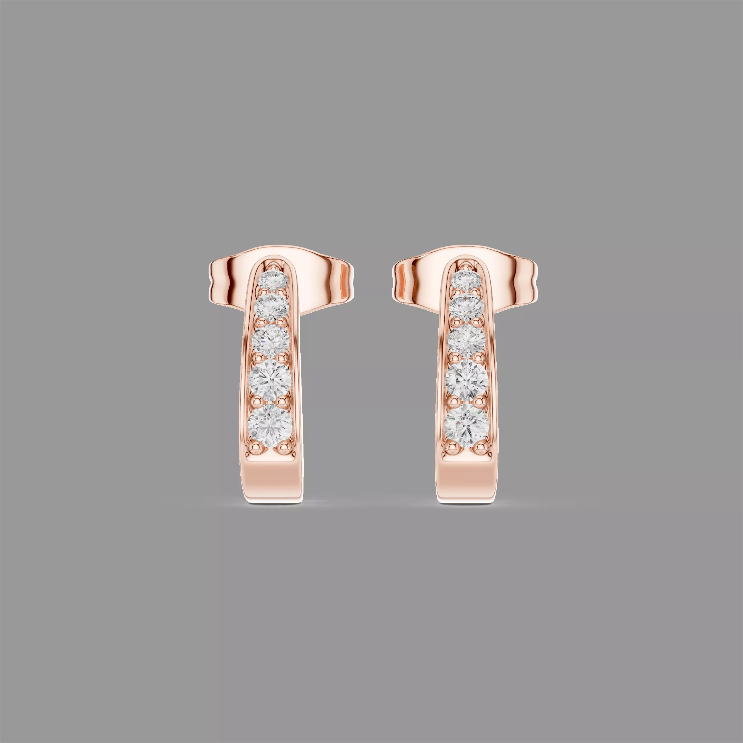 Diamond Hoops Earrings 3D print model