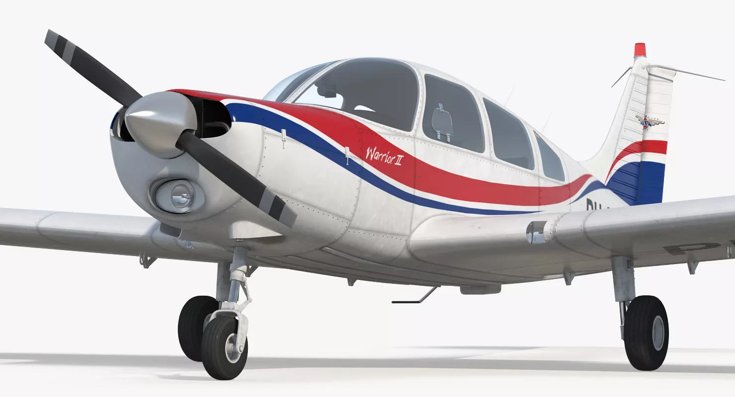 Aircraft Piper PA 28 161 Warrior II Rigged 3D model