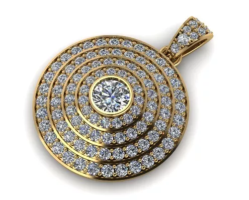 Round Pave Pendant 3D print model