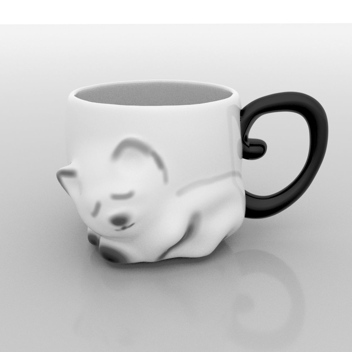 Cat cup Low-poly 3D model_1