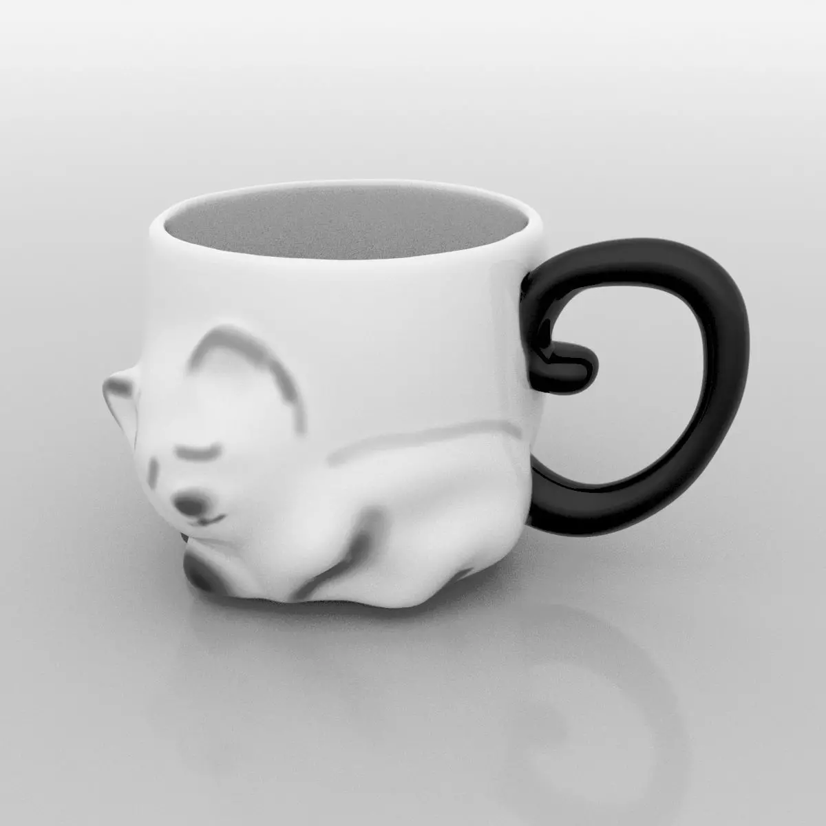 Cat cup Low-poly 3D model_0