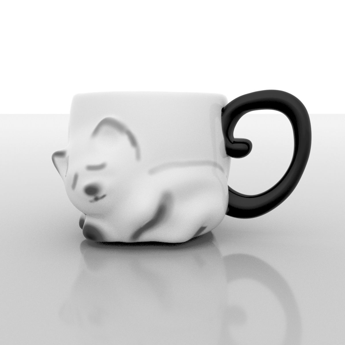 Cat cup Low-poly 3D model_2