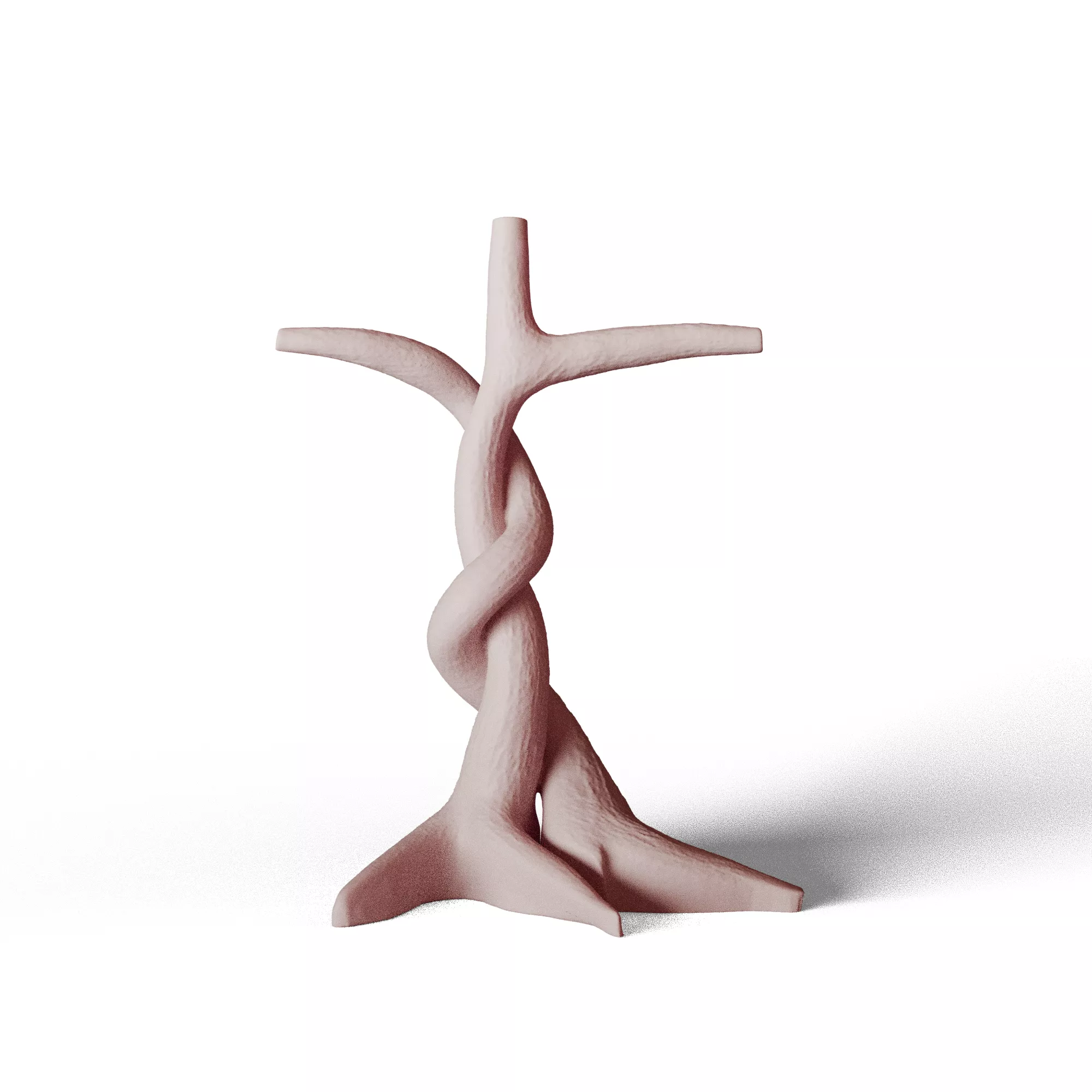 Rustic Christian Tree Root Vine Cross Desk Decor 3D STL Free 3D print model