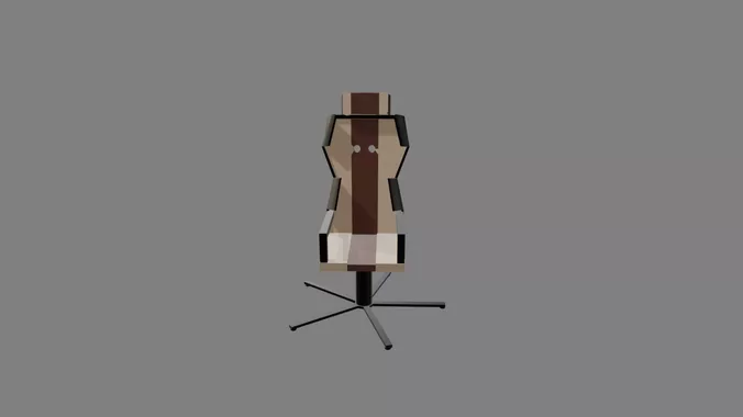 Stylized Low Poly Ergonomic Gaming Chair Battlestation Prop