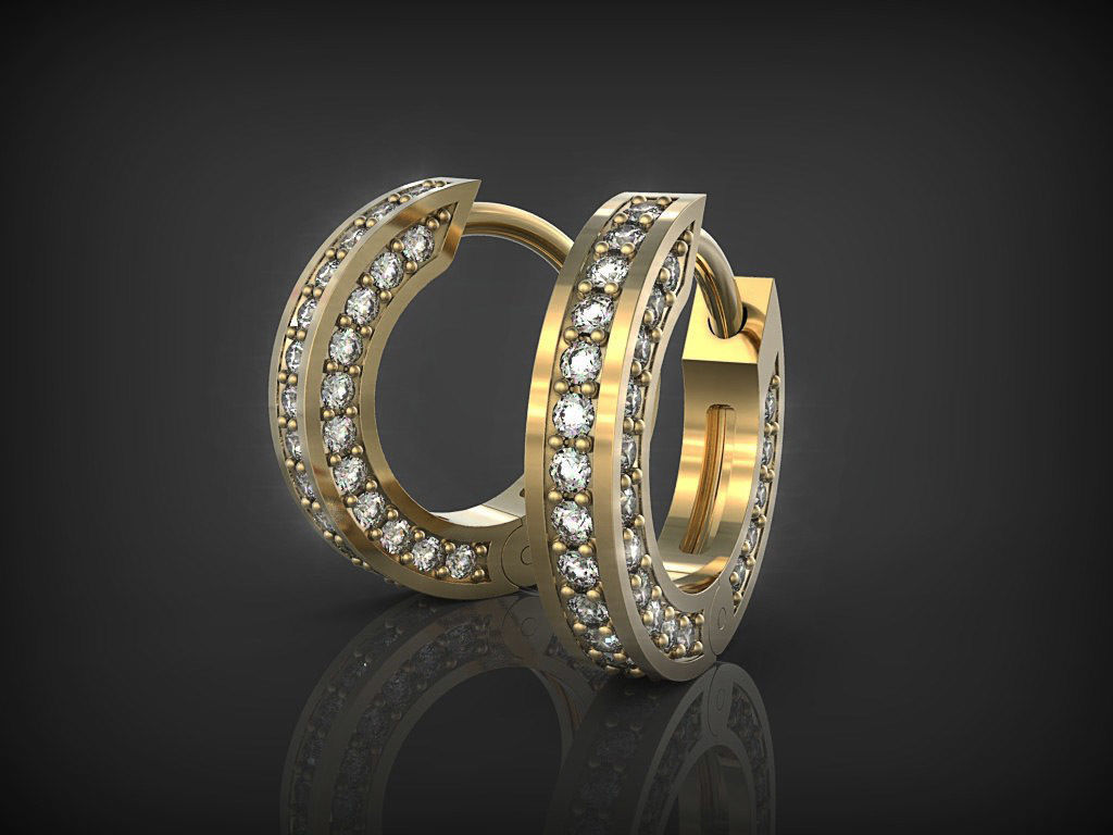 Earrings Wheels 03 3D print model_1