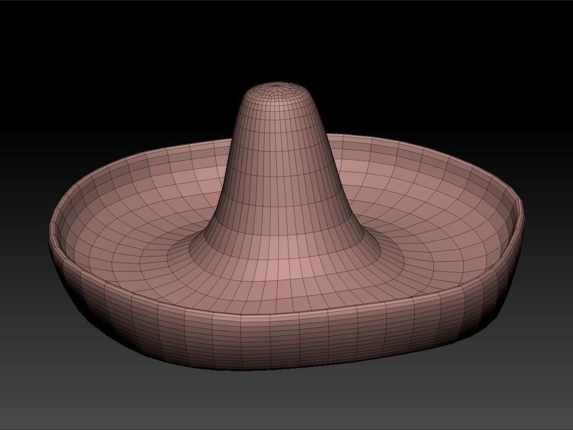Mexican Hat Low-poly 3D model_4