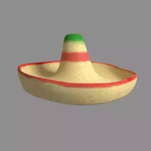 Mexican Hat Low-poly 3D model